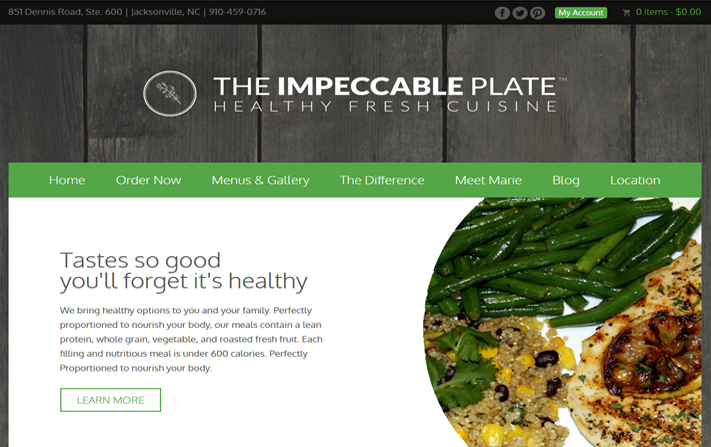 Impeccable Plate Responsive Site for Online Orders