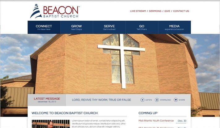 Screenshot of the Beacon Baptist Church Website