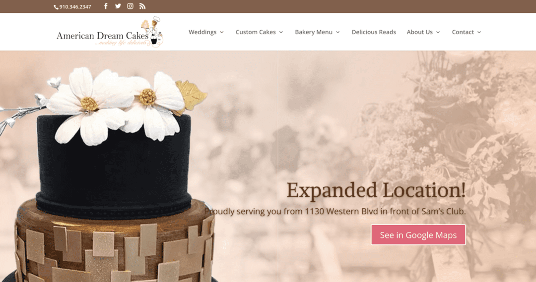 American Dream Cakes: Social Creative & Website Development