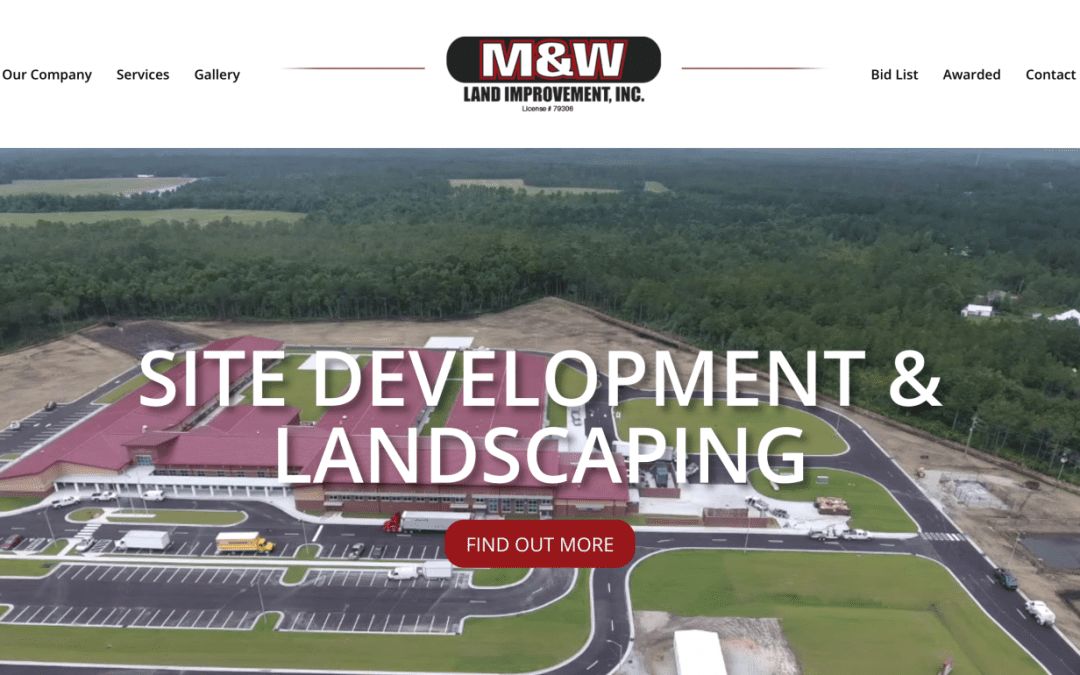 M & W Land Improvement Website Development