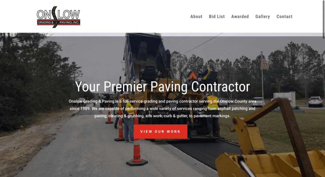 Onslow Grading & Paving Website