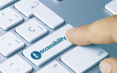 ADA Compliance Image showing a user pressing a keyboard for accessibility.